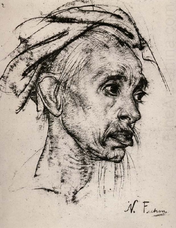 Head portrait of old man, Nikolay Fechin